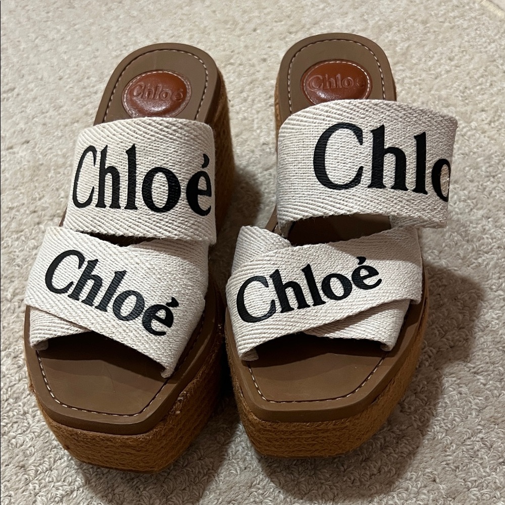 Chloe Cream and Brown Sandals